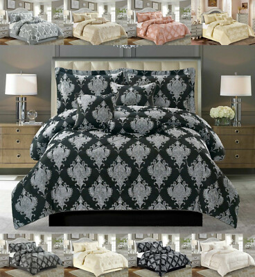 7-teiliges Bettdecken-Set Jacquard Tagesdecke Bettüberwurf mit Kissenbezüge Bettumrandung