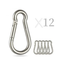 12 Pack 440 Lbs 304 Stainless Steel Carabiner Clip Snap Hook For Hiking Fishing