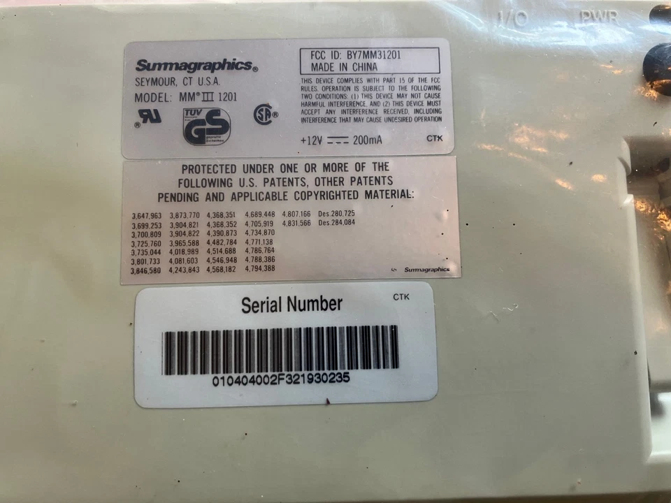 Summagraphics Summasketch III Summa Sketch Grafiktablett MM 1201 MM1201 UNBENUTZT - Bild 4 von 4