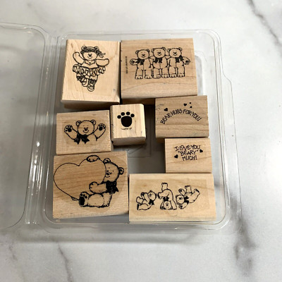 Stampin Up Bear Hugs Stamp Set Wood Mounted 1992 Ballerina Tumbling | eBay
