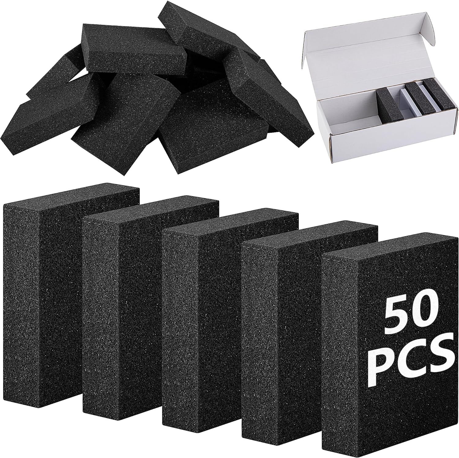 50 Pcs Foam Sponge Card Dividers Shock Absorbing Inserts for Storage Boxes