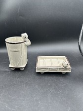 VTG Rare Andre Richard Kids Cats  Train Soap Dish  Water Cup Japan