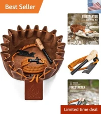 Fire Starter Survival Kit - Ferro Rod Flint Fire Steel, Striker Tool | Cowhid...