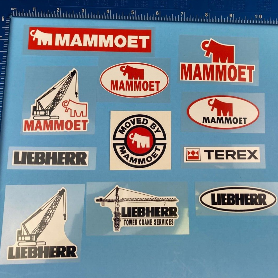 Hard Hat Stickers LIEBHERR MAMMOET Tower Crane Crawler Crane TEREX