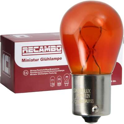 100 Stück BAU15S 12V  Lampe Lima PY21W 21Watt Auto Glühbirne Blinker GELB