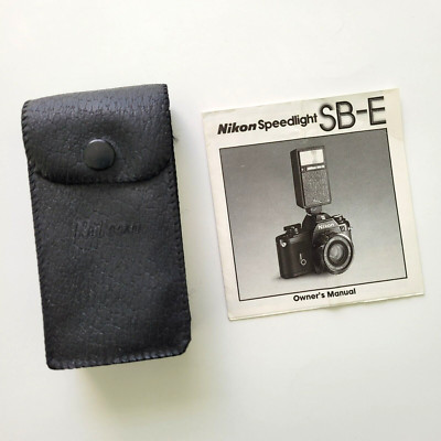 Nikon SB-E Flash Case and Instruction Manual Guide Book Speedlight English
