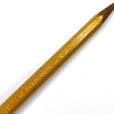 L&C Hardtmuth 1500 KOH-I-NOOR Yellow Wood Pencil Drawing Drafting Vtg G2