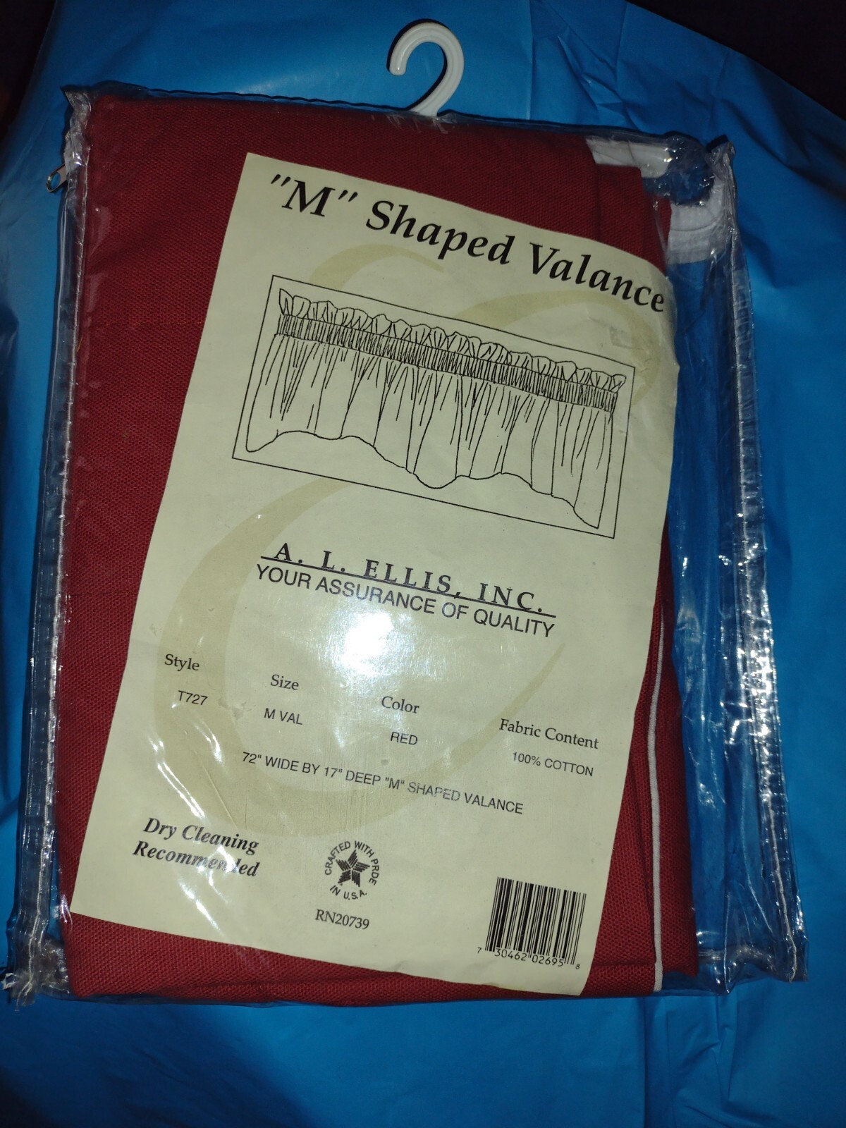 A.L. Ellis Valance M Shaped 72x17" Red Rust