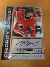 2011 Upper Deck Fall Expo Priority Signings Adam Henrique 73/75 Team Canada