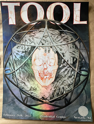 TOOL FOIL POSTER NEWARK NJ PRUDENTIAL CENTER 2/26/2022 #349/830