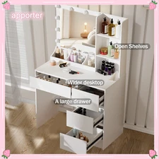 10 LED Bulbs Makeup Vanity Desk Dressing Table Lighting Mirror White Dresser USA