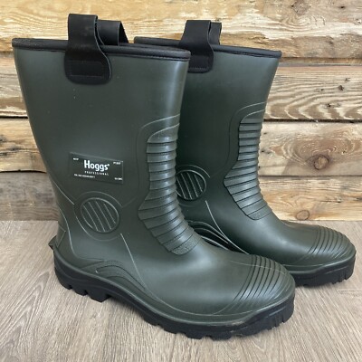 Hoggs of Fife Aqua Tuff Safety Steel Toe Oil Resistant PVC Rigger  Wellingtons UK