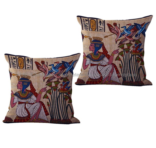 2 pcs Ancient Egyptian cushion cover pillow covers decorative eBay