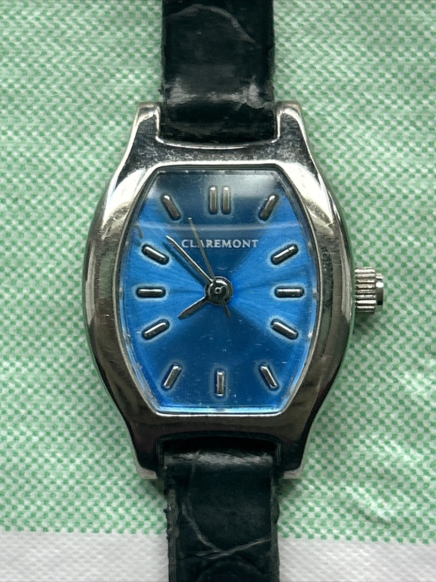 Claremont Blue Dial Black Band Women display picture 3