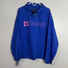 Vintage Gear Sport Mopar Car Blue Pink Pullover Windbreaker Jacket Mens Large