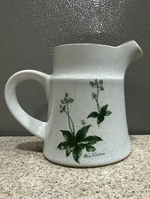 Vtg Noritake Stoneware Pitcher Creamer Vase 4” Mountain Flower Small Grey Green