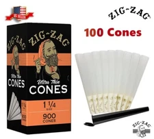 Zig-Zag® Ultra Thin Paper Cones 1 1/4 Size 100 Pack & Tube