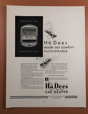 Vintage 1930s Automobile Ha Dees Hot Water Car Heater 1931 Print AD 