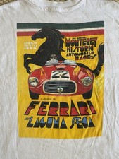 Vintage Monterey Historic 1994 Ferrari Laguna Seca White Graphic Tee Sz XL