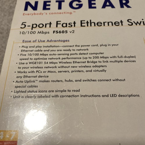 NETGEAR ProSafe FS105 5-Port Fast Ethernet Switch 10/100Mbps FS605 - Picture 2 of 4