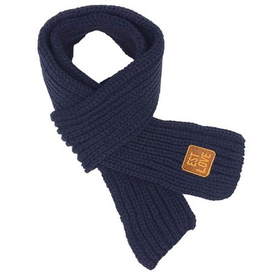 Toddlers Kids Boys Girls Winter Knitted Warm Scarf Navy Size One Size