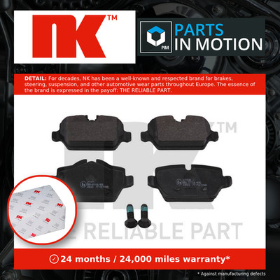 Brake Pads Set fits MINI PACEMAN COOPER R61 2.0D Rear 12 to 16 NK 34212288889