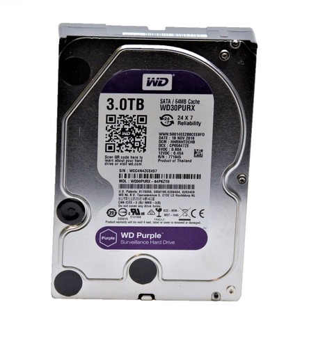 Western Digital WD30PURX 3TB Hard Drive SATA 6 Gb/s 64MB Cache 3.5 Inch(USED)
