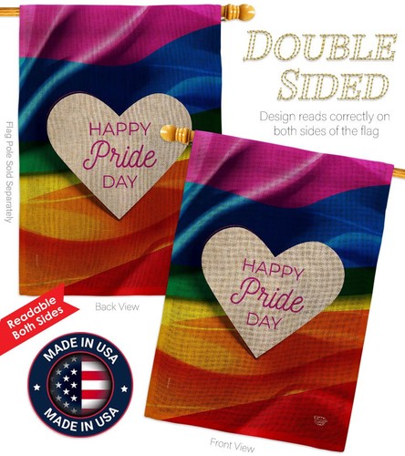Americana Home & Garden Pride Gartenflaggen-Set – Regenbogen, Doppelseitig, 33x48 Cm, Mit Metallständer, Für Garten & Hof