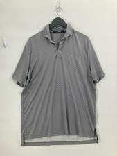 RLX Ralph Lauren Polo Shirt Mens Medium Gray Wicking Golf Performance Dot Print