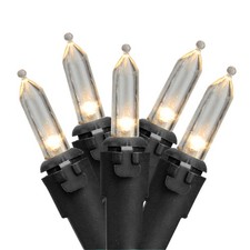 Northlight 100ct Warm White LED Mini Outdoor Christmas Lights - Black Wire