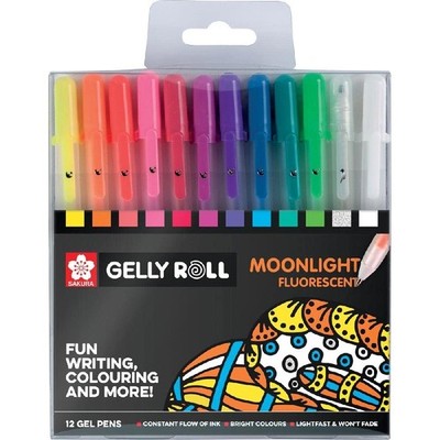 Sakura Gelly Roll Moonlight fluoreszierende Gelstifte, 12 Stück