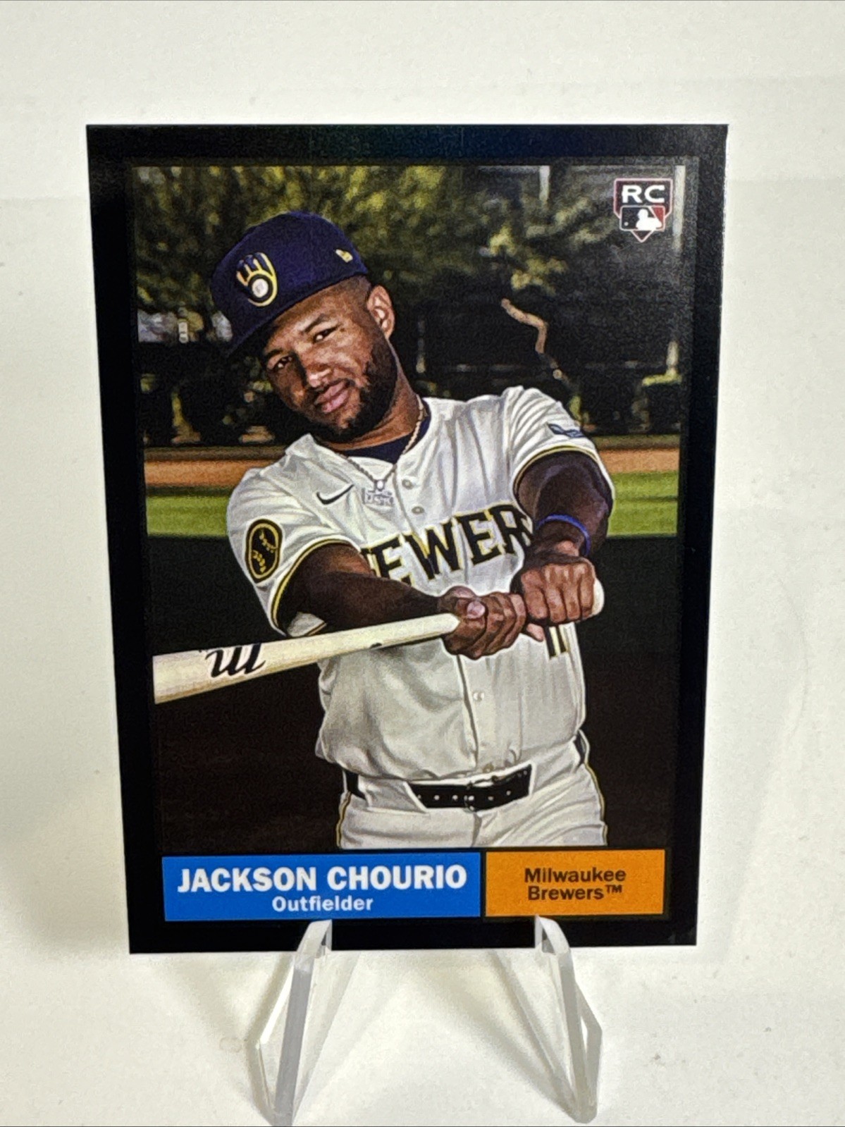 2024 Topps Archives #44 Jackson Chourio Black Foil 1961 Design RC Brewers SP