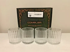 Set of 4 Combler Crystal Old-Fashioned Whiskey Glasses 10oz