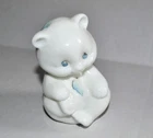 Fenton Milk Glass Bear/Flowers 3.5" Hand-painted Artist Signed+STICKER