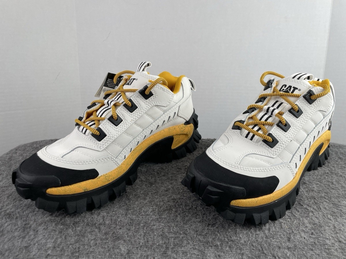 CAT Caterpillar Intruder White Yellow Chunky Shoes P723902