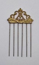 VTG possibly Antique Victorian Gold Tone Ormolu Crowned Hair Comb