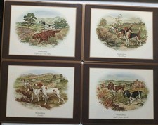 Vintage Pimpernel Sporting Dogs Tischsets Made In England Korkrücken 70-80er