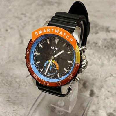 Rare FOSSIL Q Crewmaster Hybrid Watch Stainless Steel Blue Dial