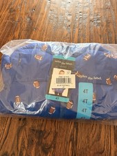 New Miles The Label Hooded Puffer Jacket Boys/ Girls 4T Blue With Footballs