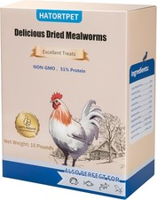 hatortpet Dried Mealworms 10LB Pure Non-GMO Mealworms for Chickens High Protein