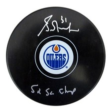 Grant Fuhr HOF Signed/Inscribed Hockey Puck Edmonton Oilers JSA 208069