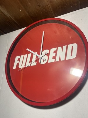 FULL SEND WALL CLOCK - RED - NELK BOYS - 14 INCH working 
