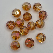 6pc Swarovski Crystal Copper 10mm Faceted Round 5000 Beads; Large