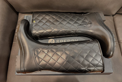 NIB Sperry Drizzle Knee High Rainboot Women's Black Size 7