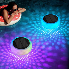 Solar Floating Pool Lights, RGB Color Float Pool Lights, IP68 Waterproof, Pool D