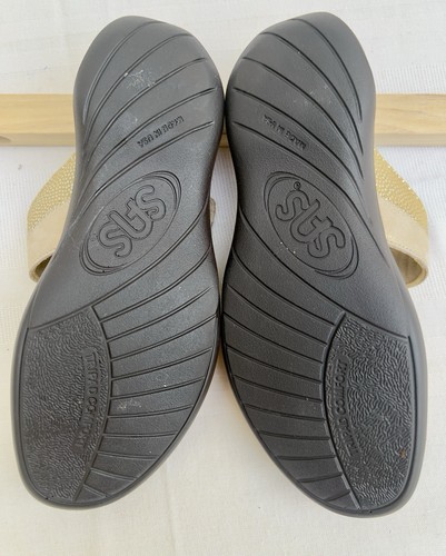 SAS Women's Nudu Slide Sandals NUDUSLIDE Gold LEATHER Sz 6.5" Adjustable Straps - Picture 11 of 19