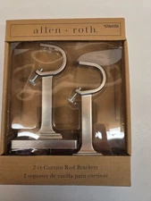 Allen + roth 2Pack Brushed Nickel Zinc (3) sets curtain rod brackets #5184150
