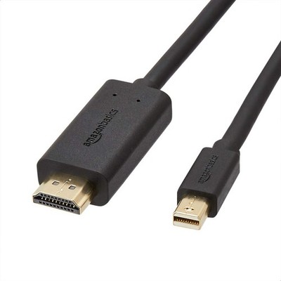 Amazon Basics Mini DisplayPort to HDMI Cable for MacBook 6-Feet, Black 
