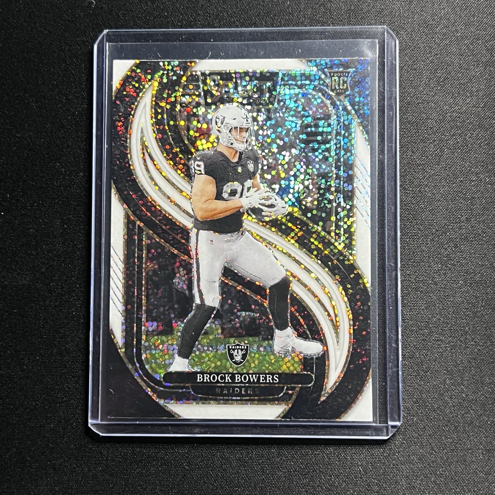2024 Select - Premier Level Brock Bowers #118 White Sparkle Prizm RC Raiders