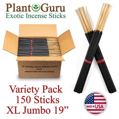 150 Jumbo Incense Sticks 19'' Bulk Variety Pack Wholesale Hand Dipped 19 inch lot